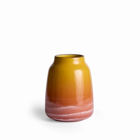 Wide Vase in Zinnia and Sunflower Gloss Watercolornordic minimalist vase