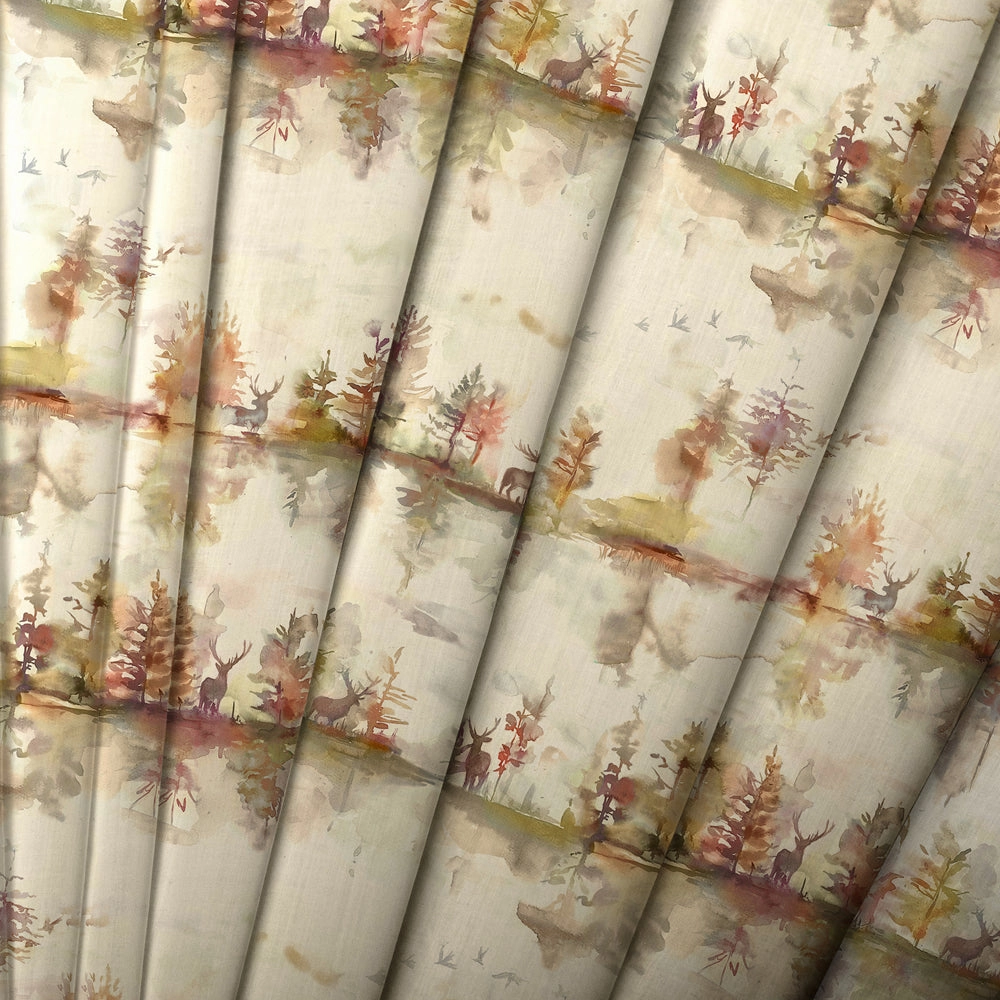 Wilderness Printed Made to Measure Curtains Plum