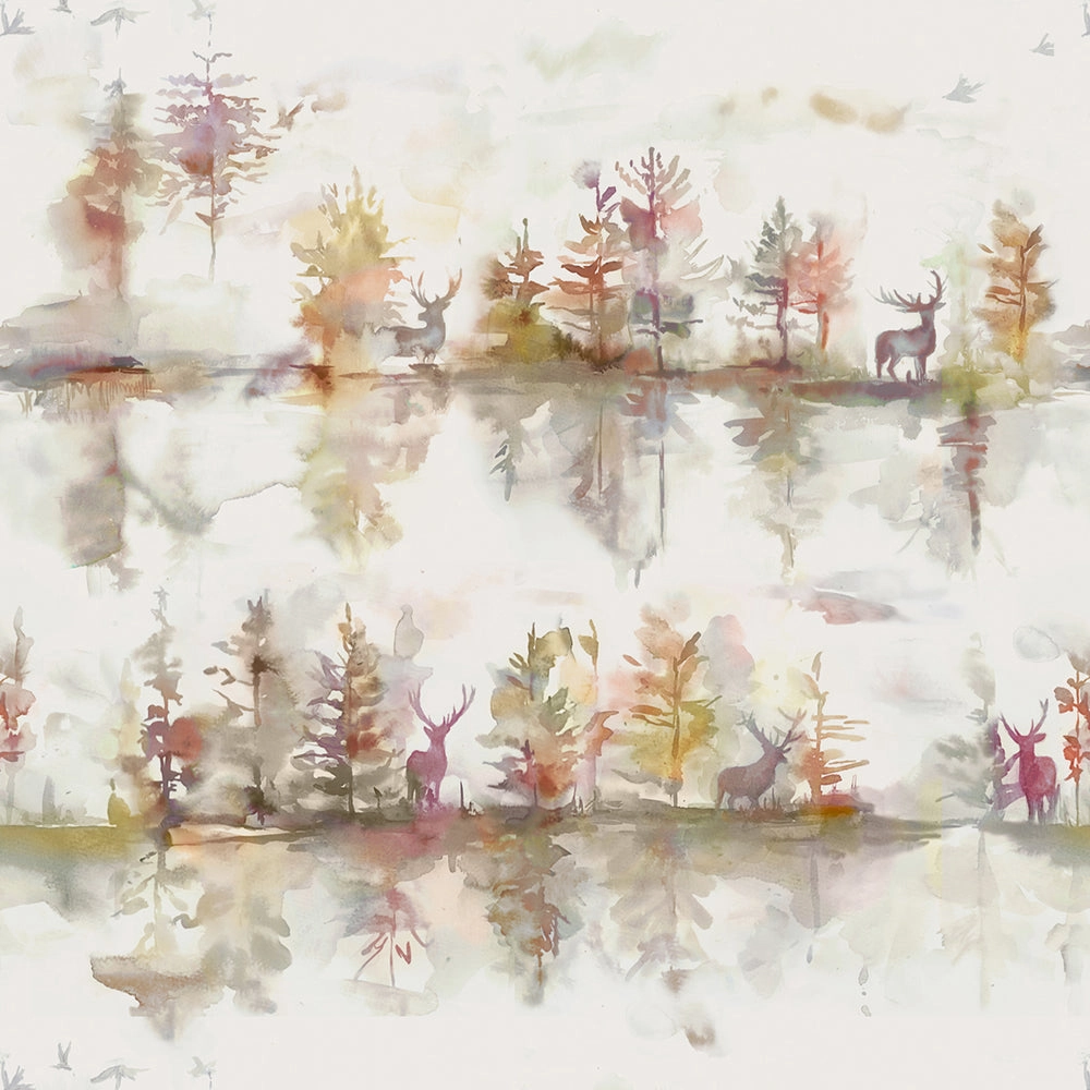 Wilderness Printed Made to Measure Curtains Plum