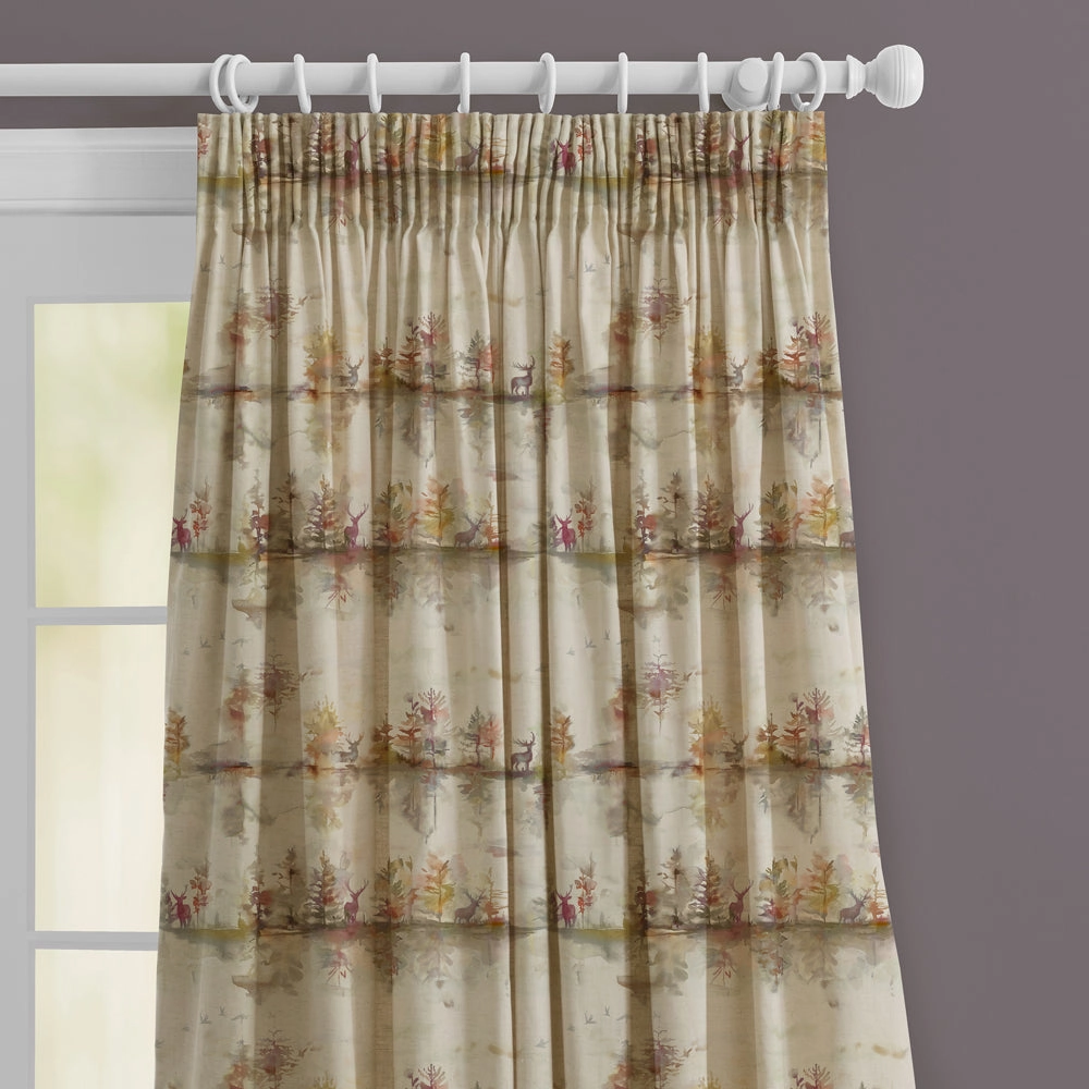 Wilderness Printed Made to Measure Curtains Plum
