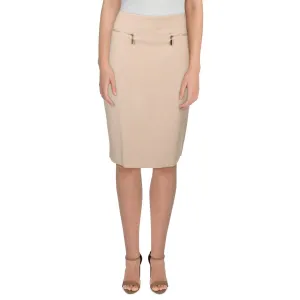 Womens Double Zipper Polyester Pencil Skirt