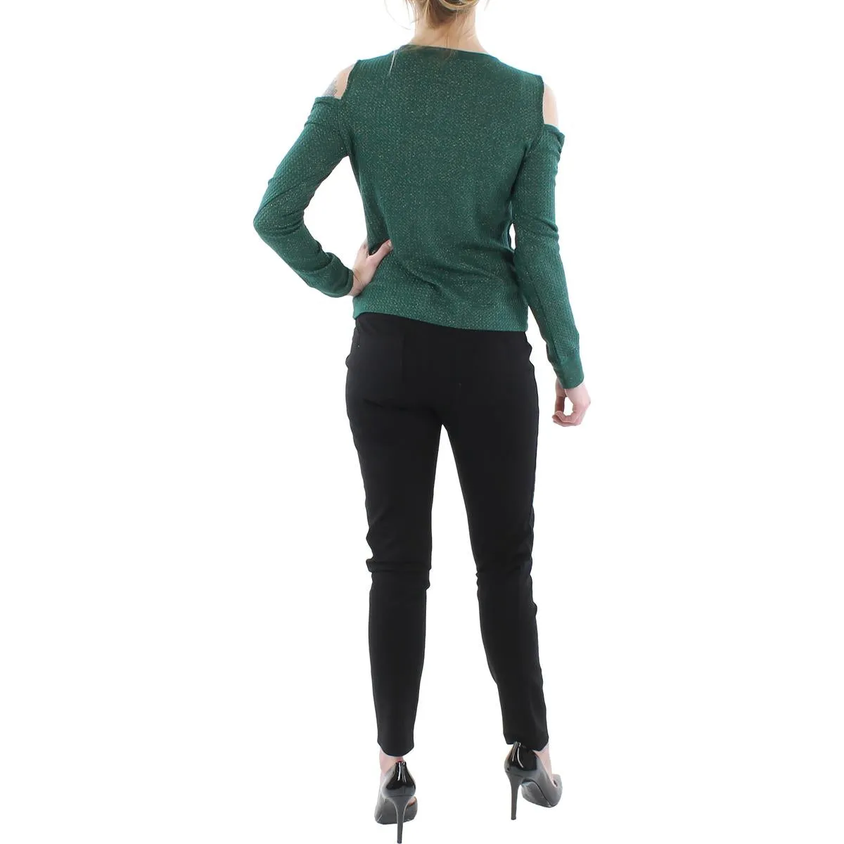 Womens Metallic Cold Shoulder T-Shirt