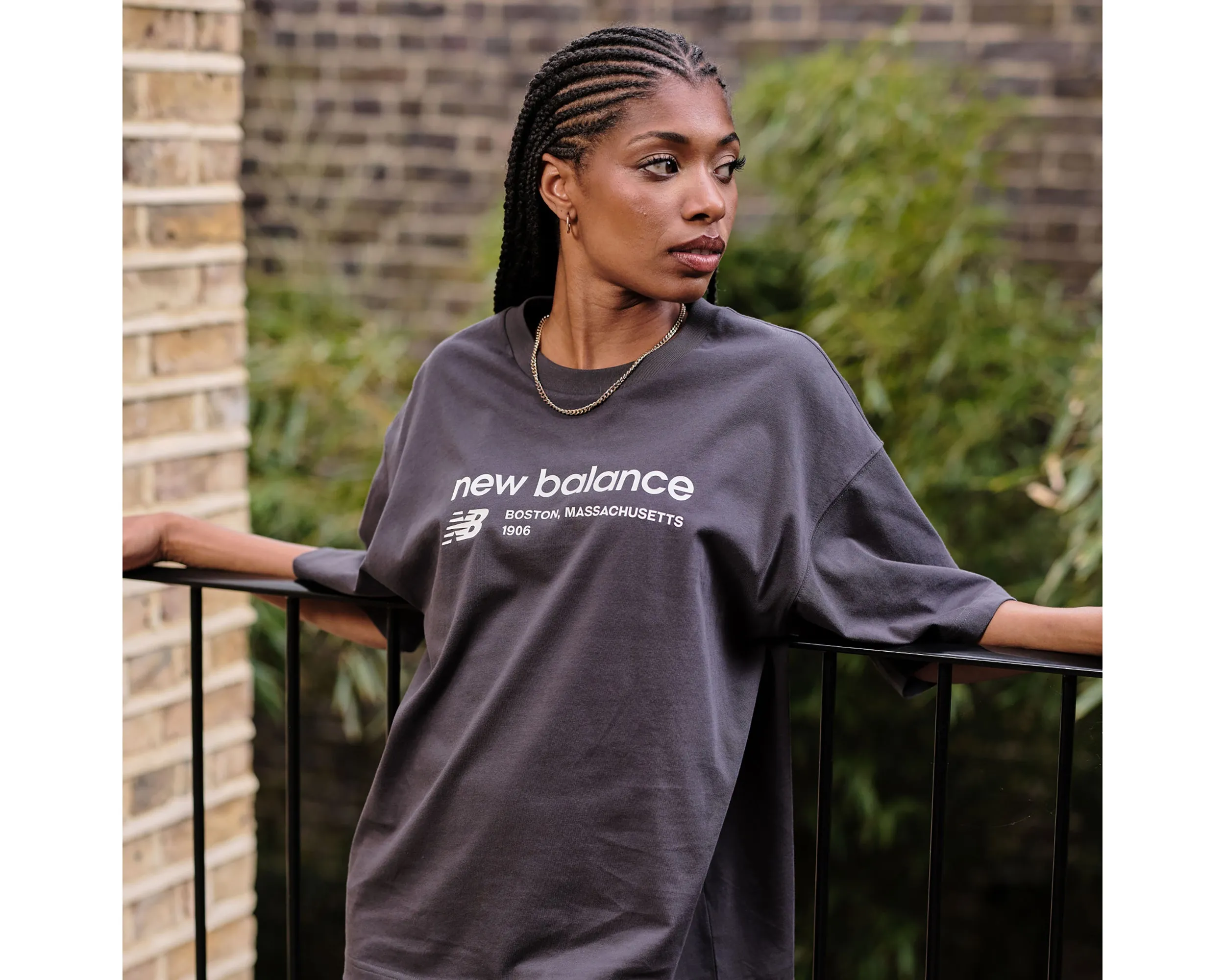 Womens NB Linear Heritage Jersey Oversized T Shirt