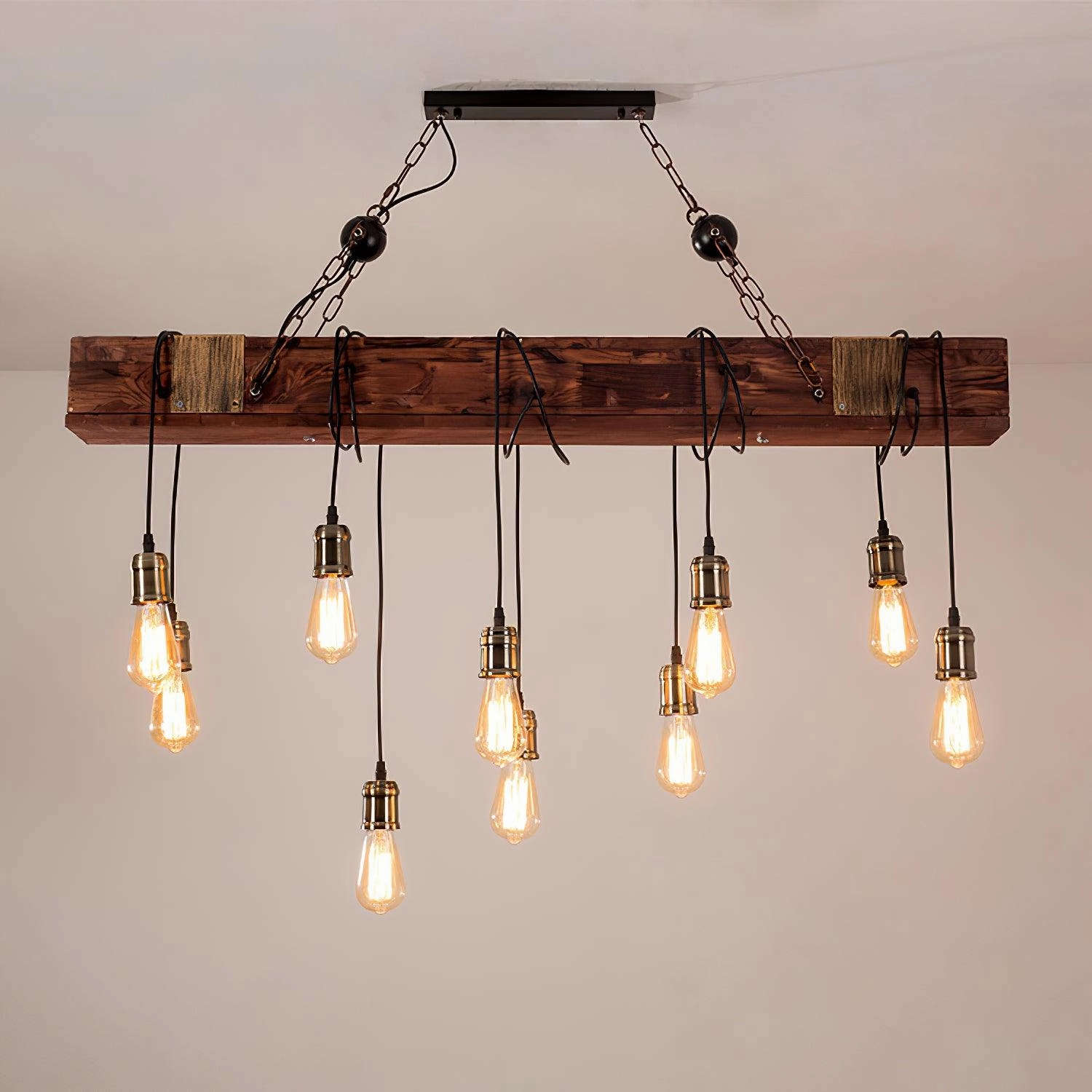 Wood Hanging Multi Chandelier
