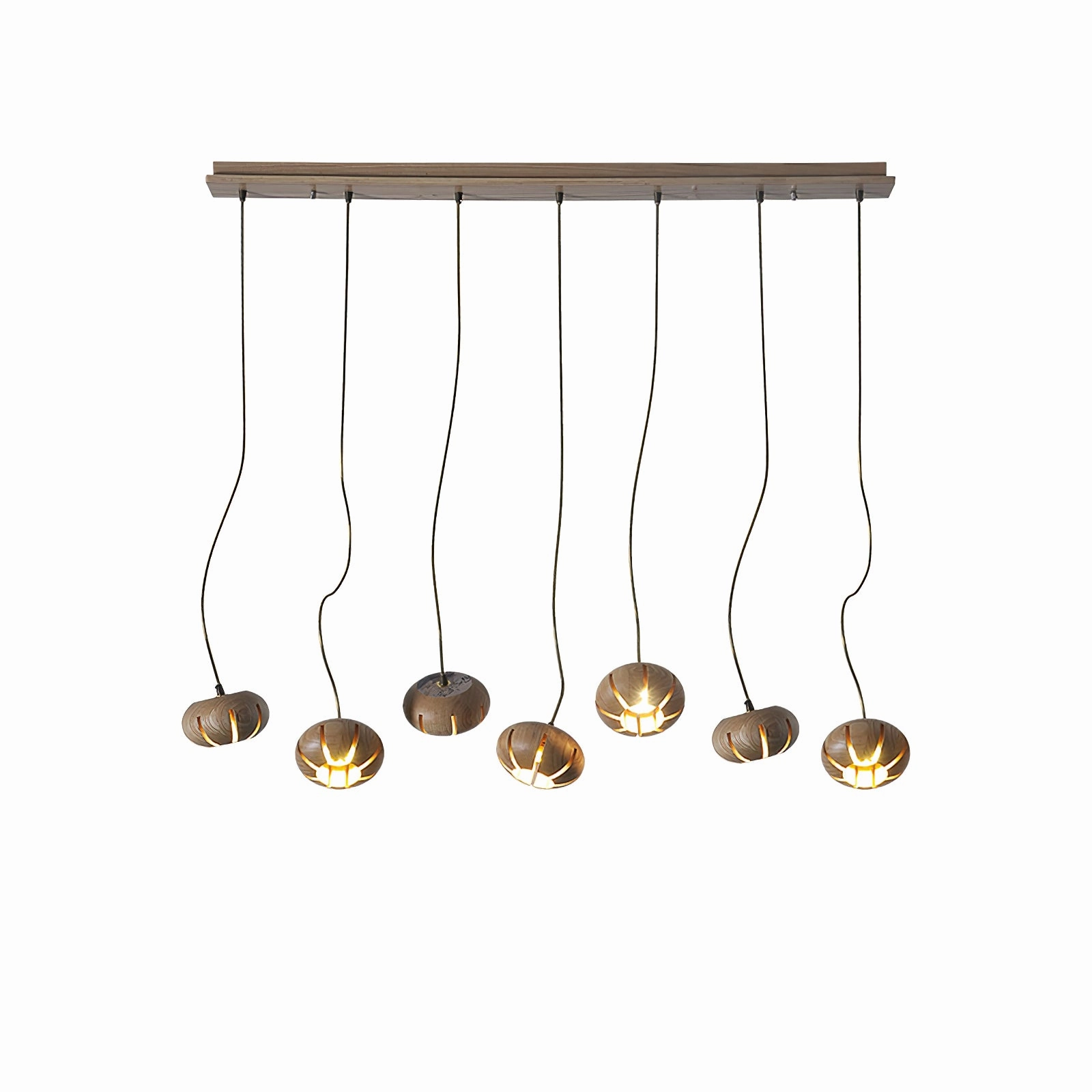 Wood Pumpkin Cluster Chandelier