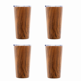 Wood Stainless Steel Highballs - Set Of 4glass cups ,personalized mugs 
