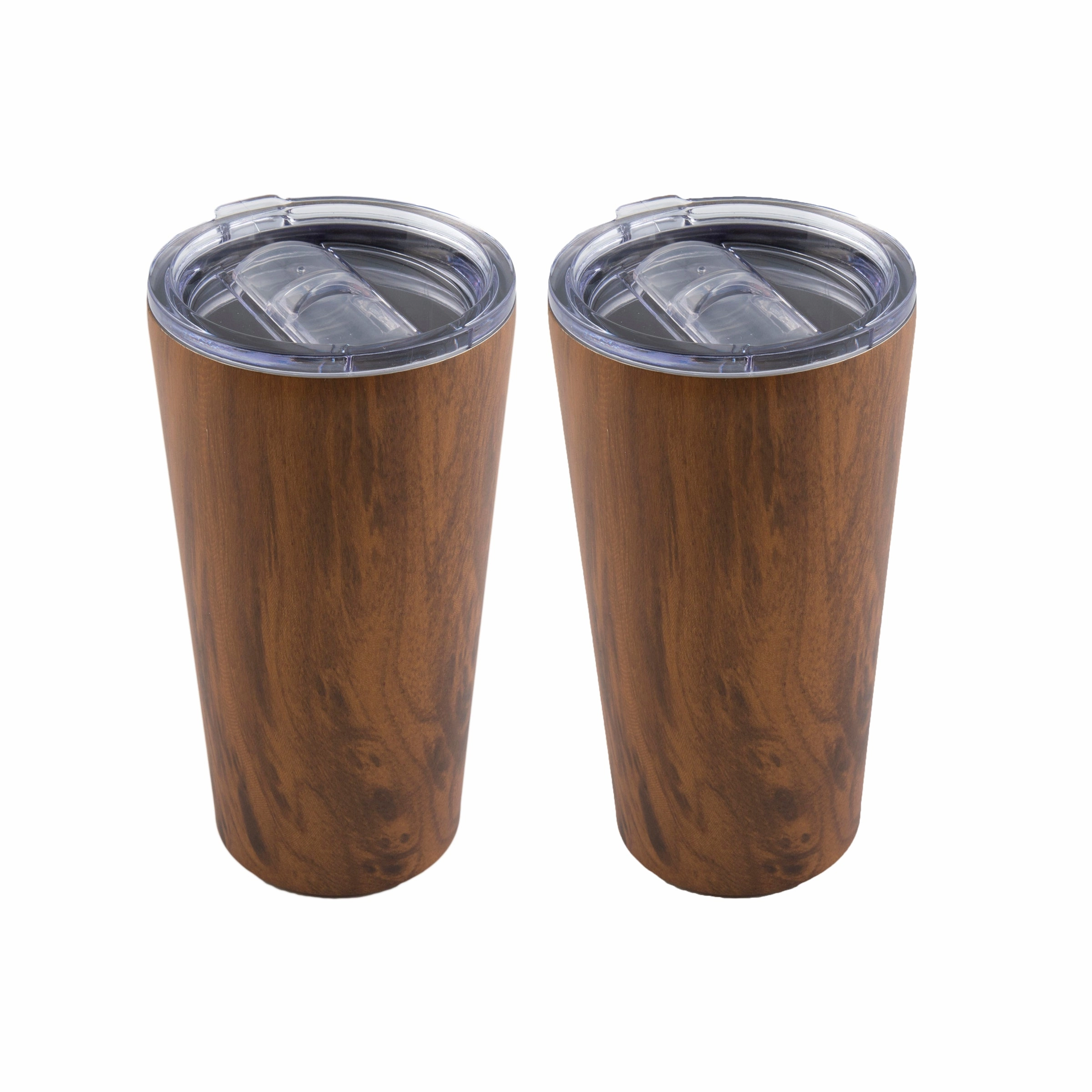 Wood Stainless Steel Highballs - Set Of 4