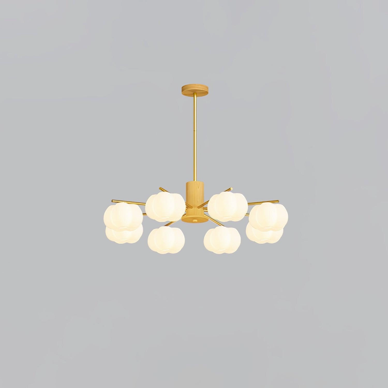 Wooden Cotton Balls Chandelier