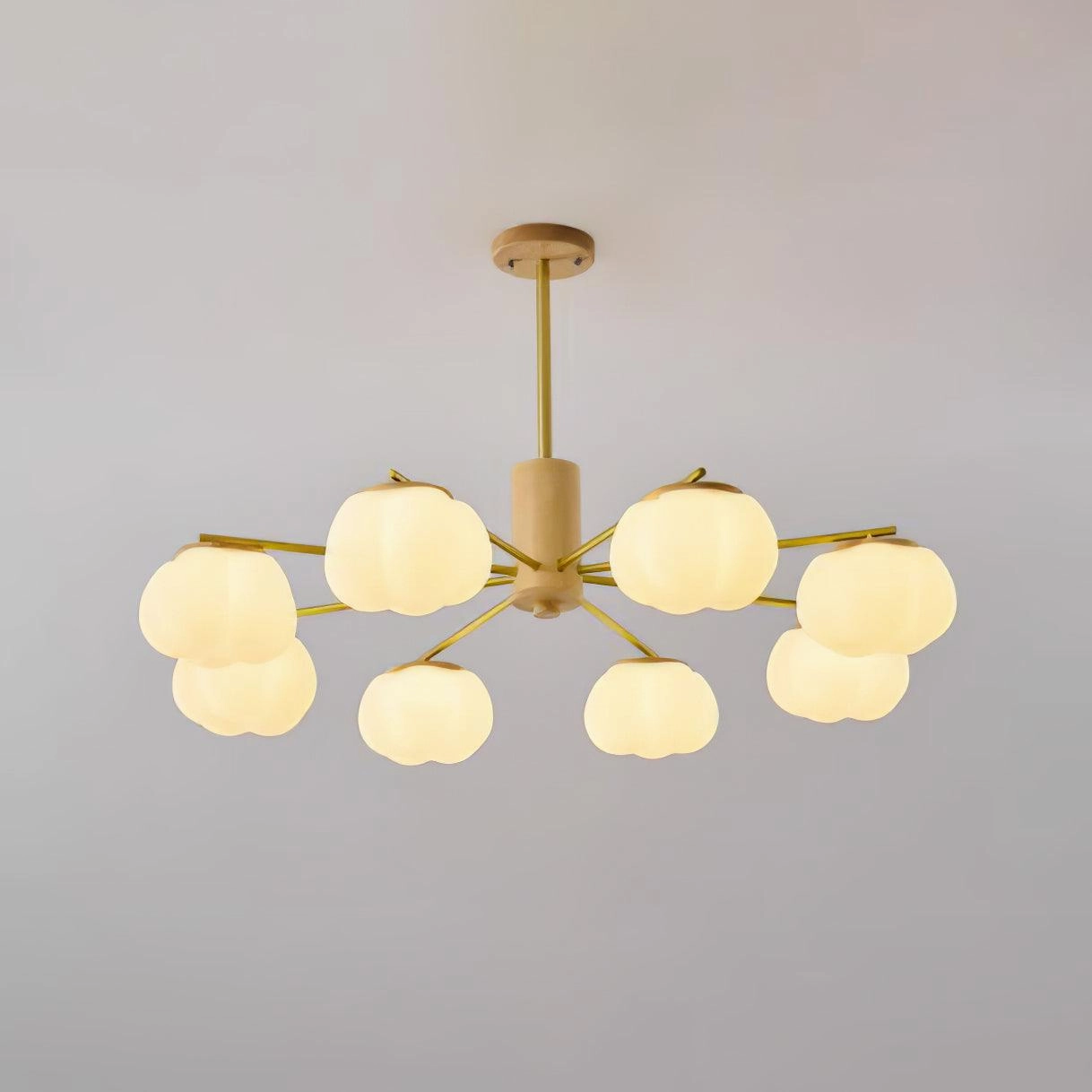 Wooden Cotton Balls Chandelier