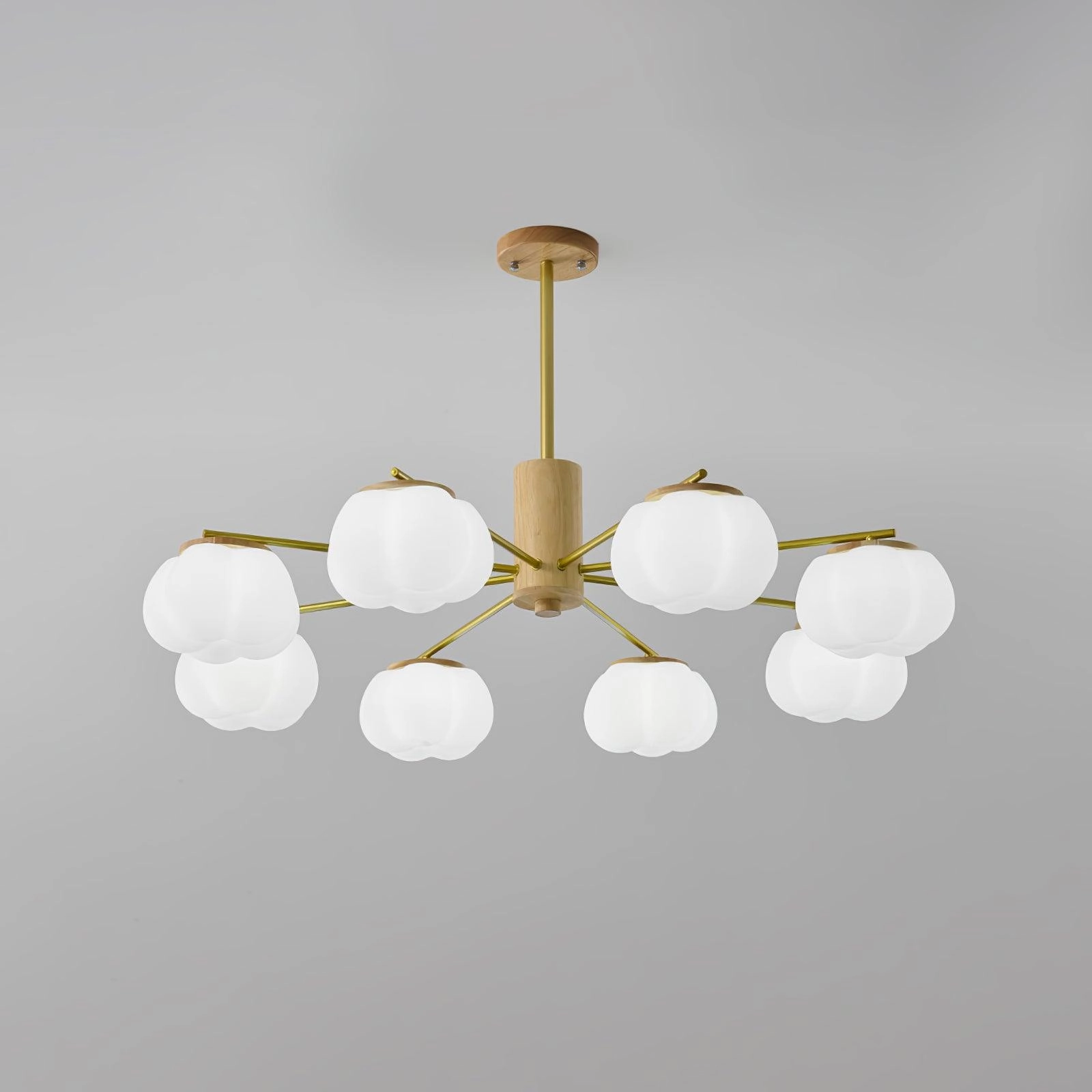 Wooden Cotton Balls Chandelier