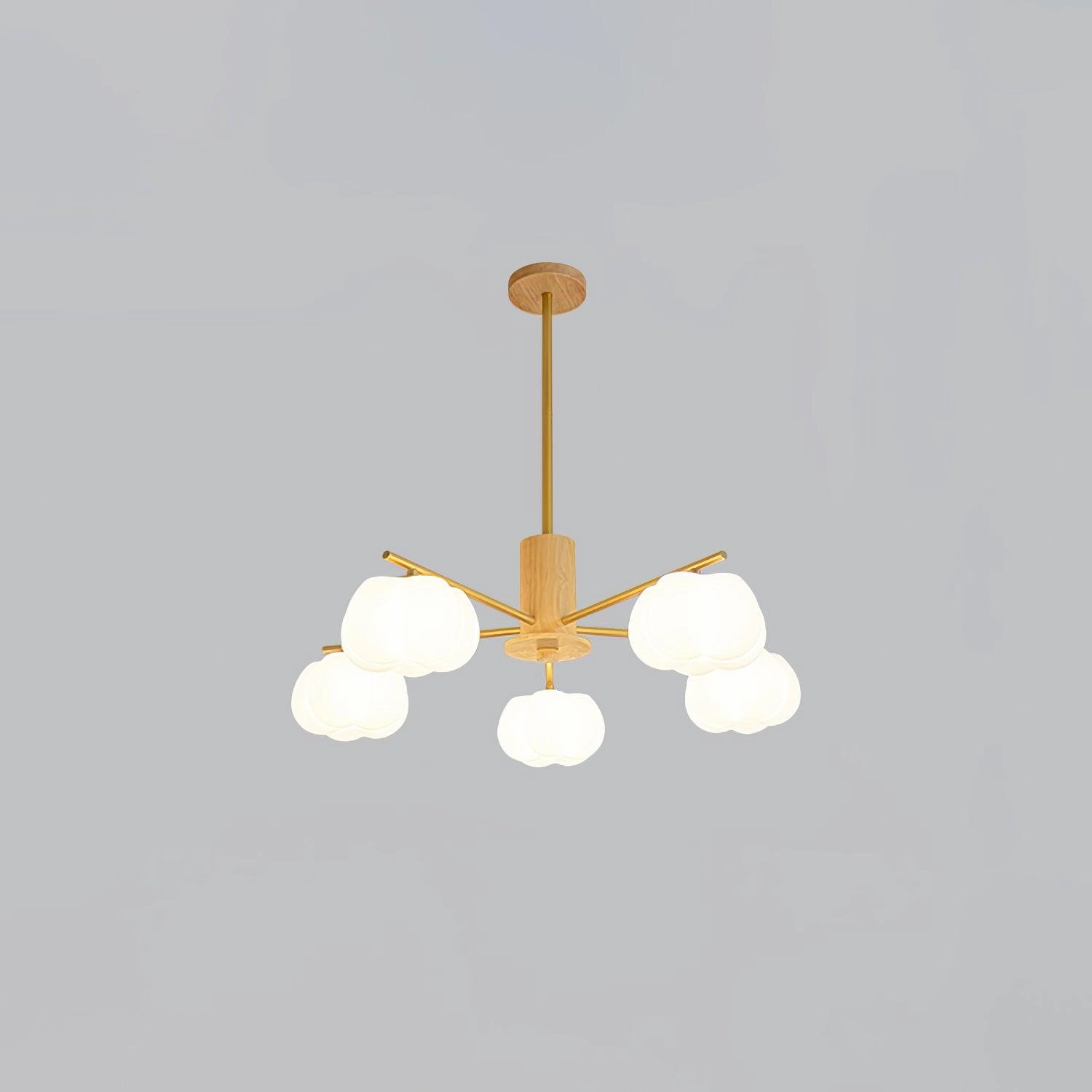 Wooden Cotton Balls Chandelier