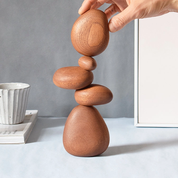 Wooden Stone Cairn Decorative Ornament