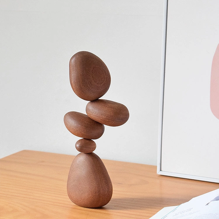 Wooden Stone Cairn Decorative Ornament