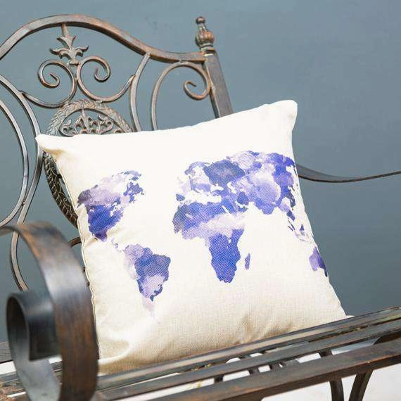 World Map Cushion Cover  - Set of 2