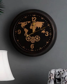 World Map Moving Gears Wall Clockhome decor ,wall decor 