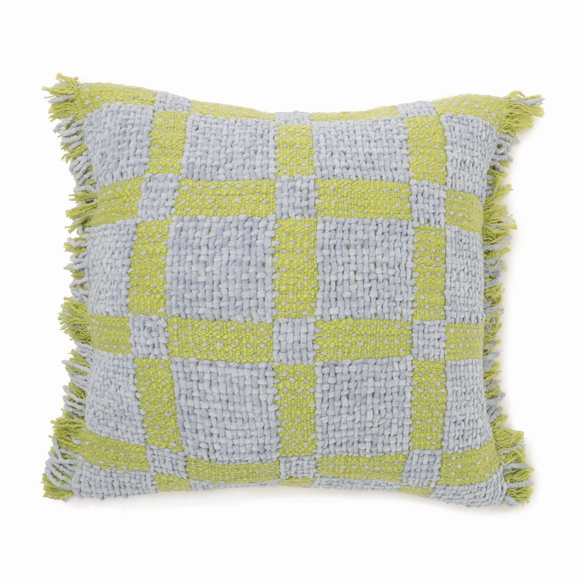Woven Check Cushion Cover 450 X 450 Green X Bluebedding sets ,throw blankets 