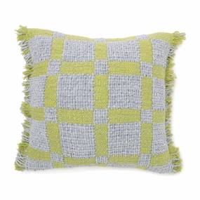 Woven Check Cushion Cover 450 X 450 Green X Bluebedding sets ,throw blankets 