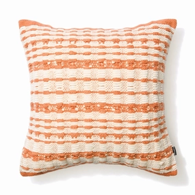 Woven Stripe Cushion Cover 450 X 450 Ivory X Orangebedding sets ,throw blankets 