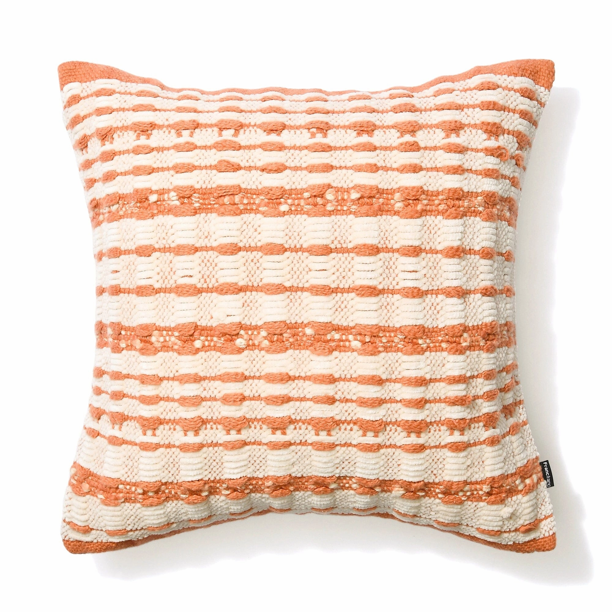 Woven Stripe Cushion Cover 450 X 450 Ivory X Orangebedding sets ,throw blankets 