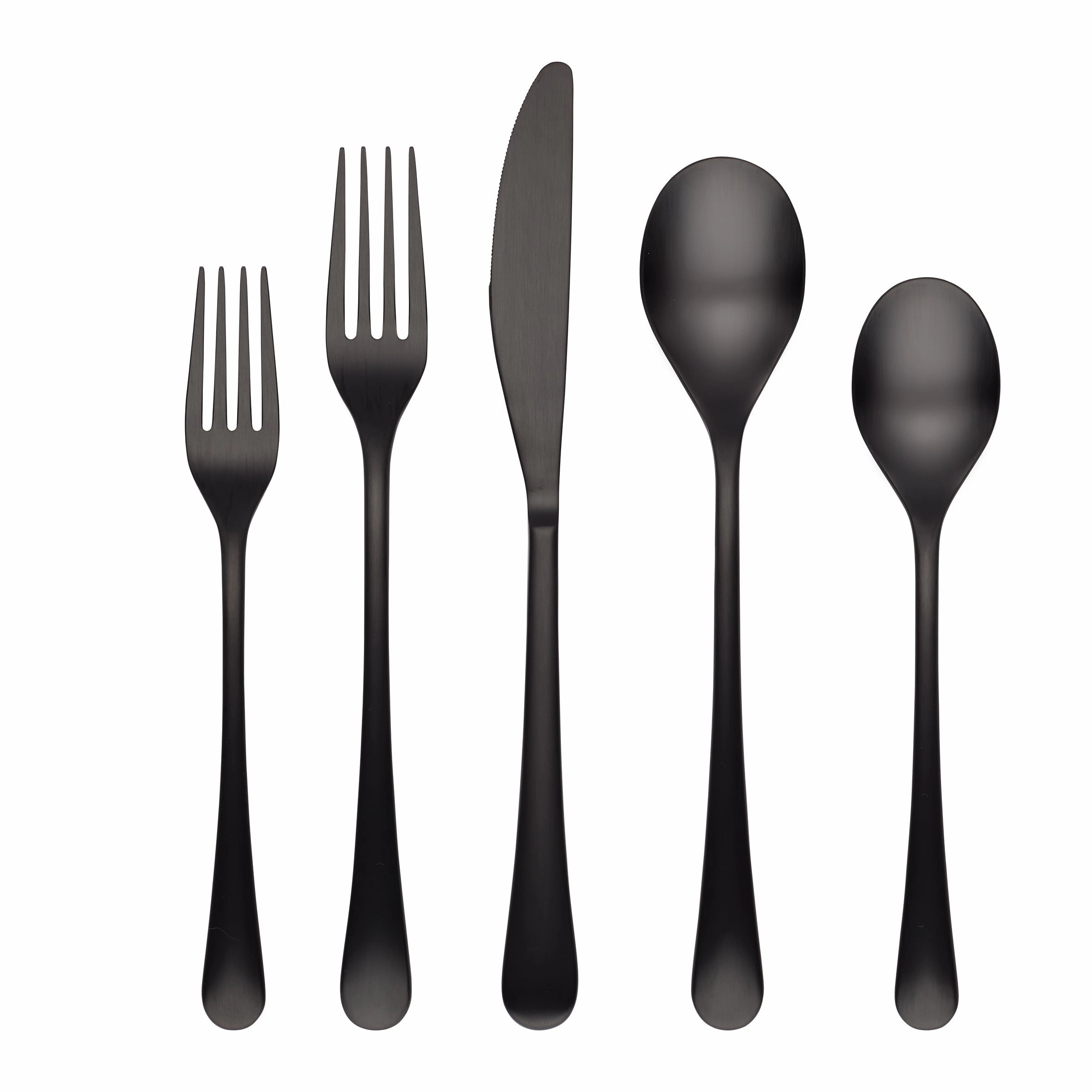 Xyla Black Satin 20 Piece Flatware Seteco-friendly bamboo fiber tableware set 