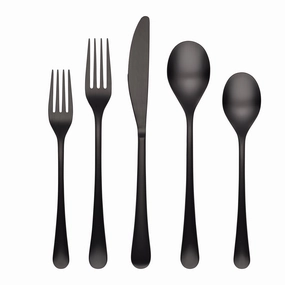 Xyla Black Satin 20 Piece Flatware Seteco-friendly bamboo fiber tableware set 