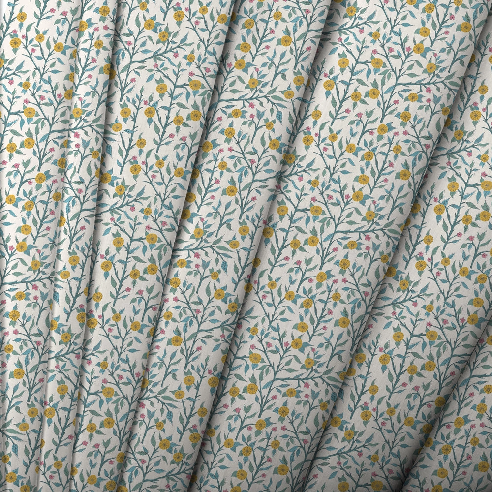 Yamuna Printed Cotton Made to Measure Roman Blinds Teal