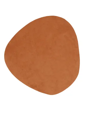 Yasha Terracotta Brown Irregular Round Washable Rugmodern color block patchwork rug