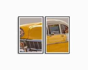 Yellow Car Set Includes Two Printsmodern abstract painting decor