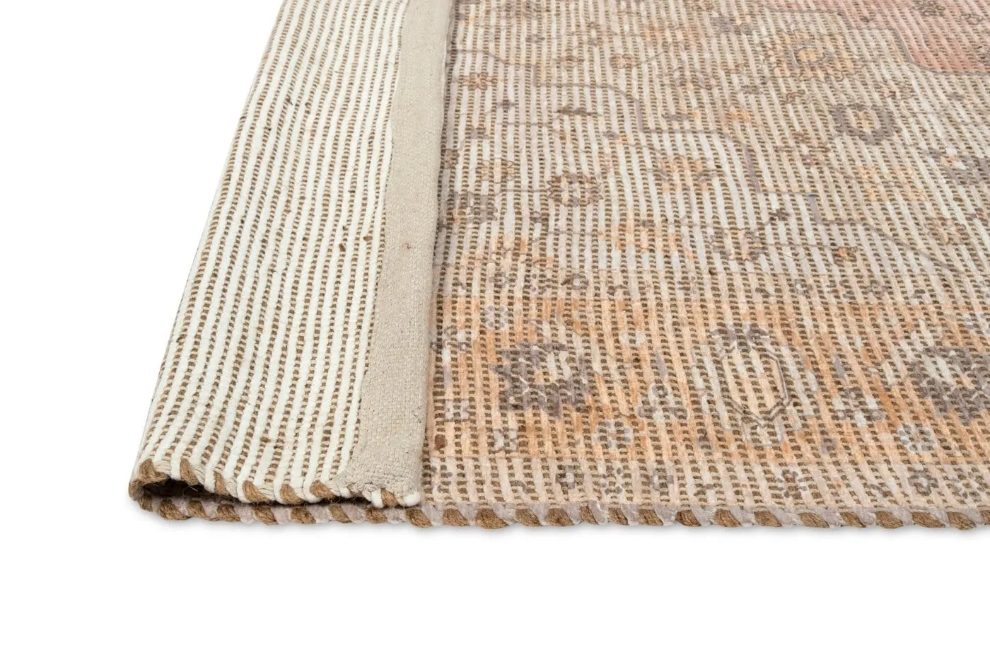 Yulia Orange Peach and Pink Floral Distressed Rug *NO RETURNS UNLESS FAULTY