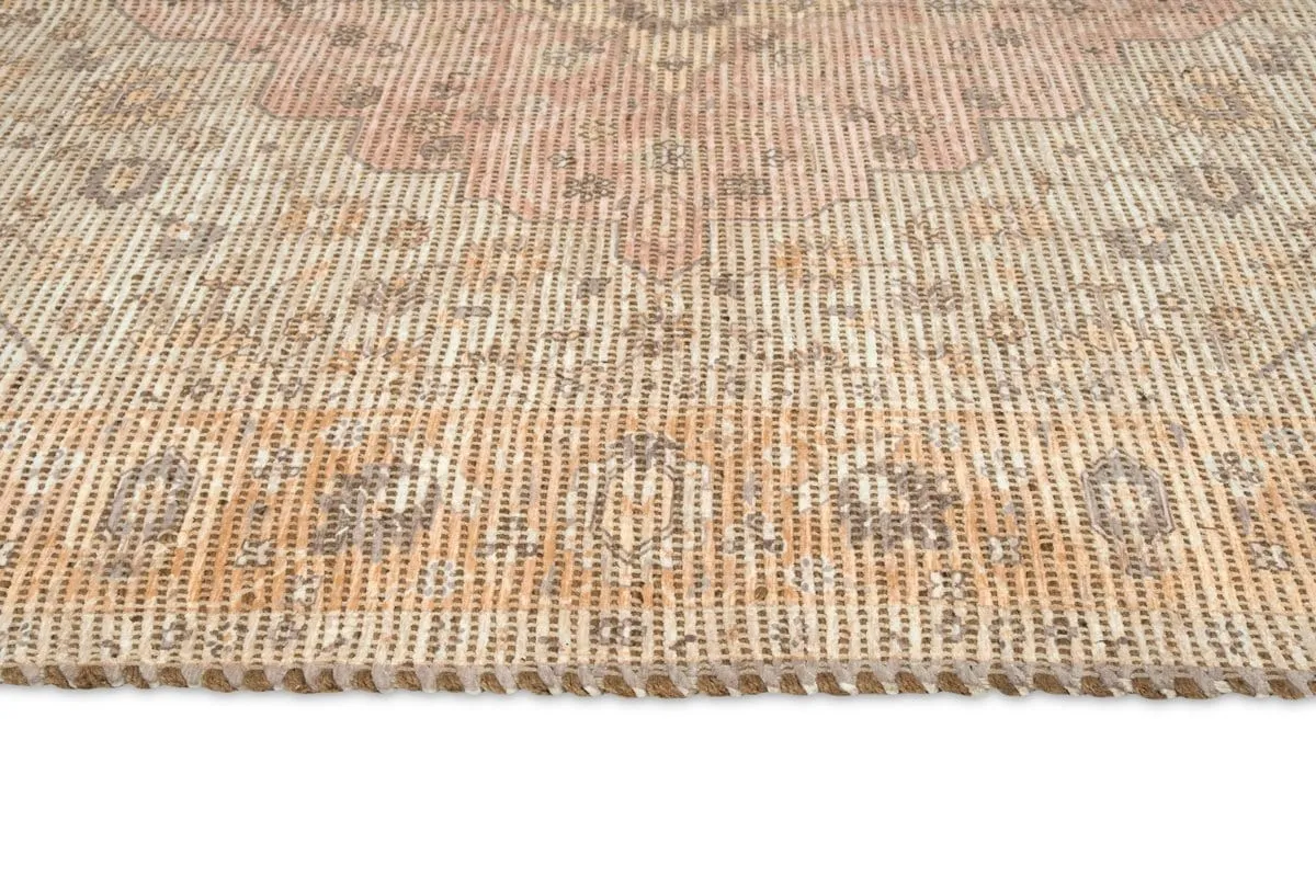Yulia Orange Peach and Pink Floral Distressed Rug *NO RETURNS UNLESS FAULTY