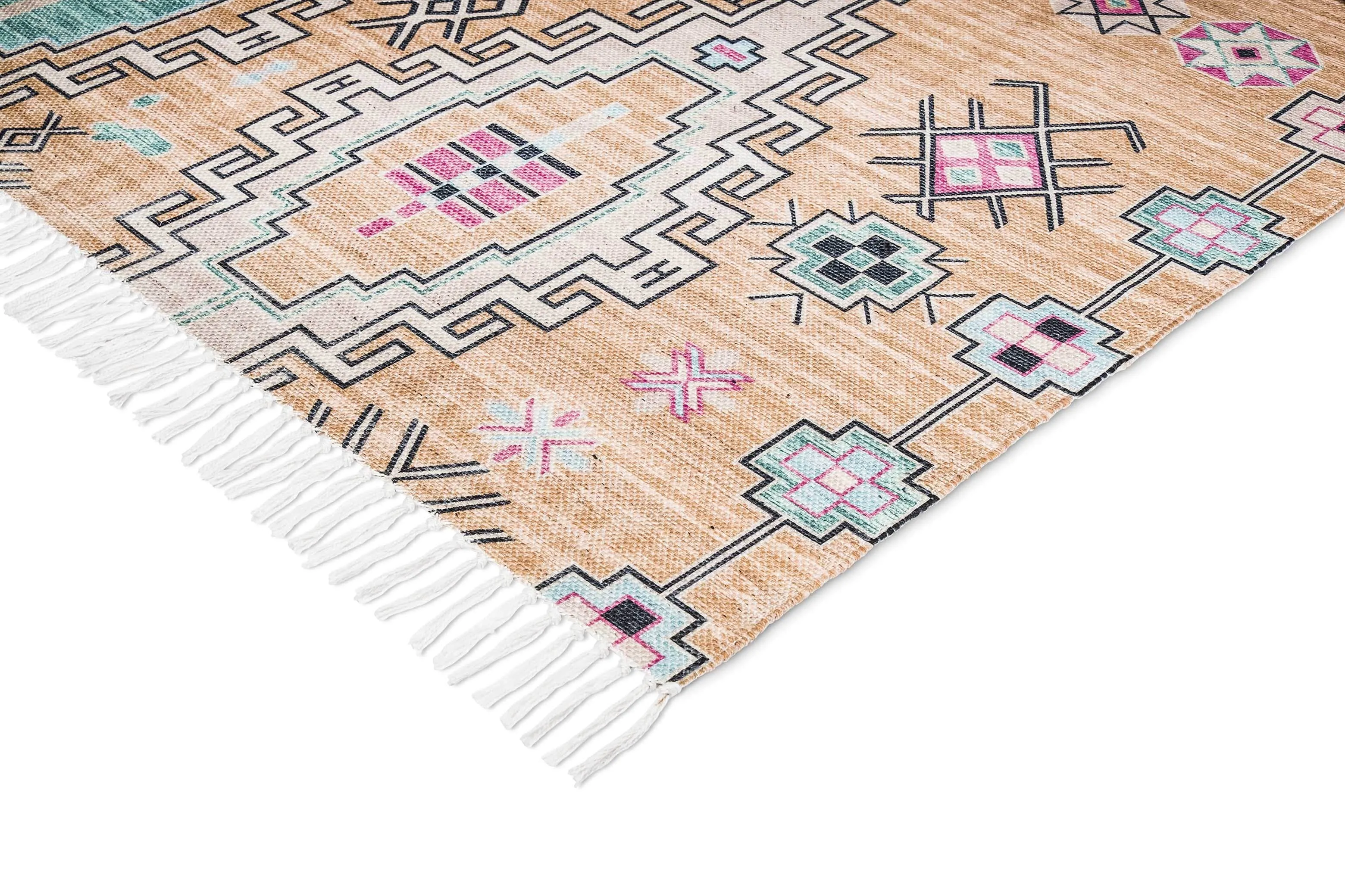 Zelda Cream Multi-Colour Abstract Tribal Indoor Outdoor Rug *NO RETURNS UNLESS FAULTY