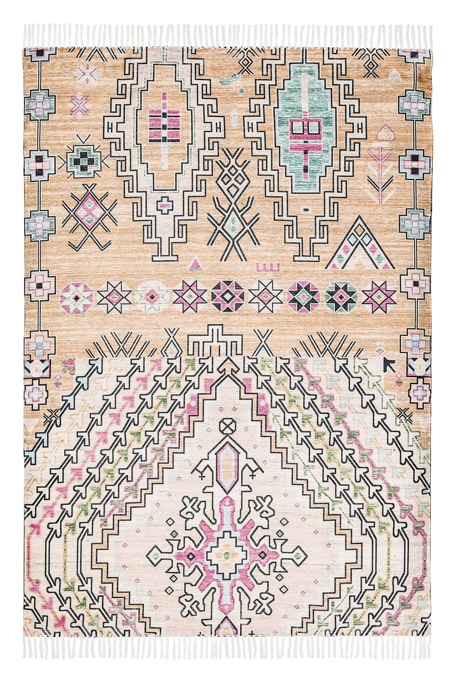 Zelda Cream Multi-Colour Abstract Tribal Indoor Outdoor Rug *NO RETURNS UNLESS FAULTYmodern color block patchwork rug