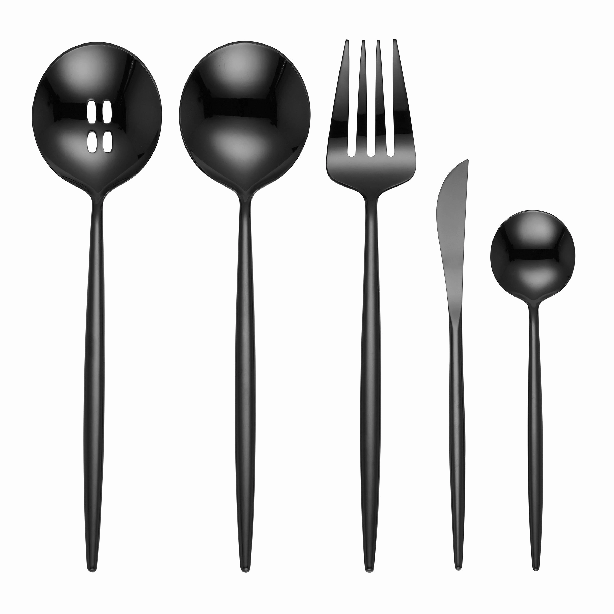 Zephyr Black Mirror 45 Piece Flatware Set