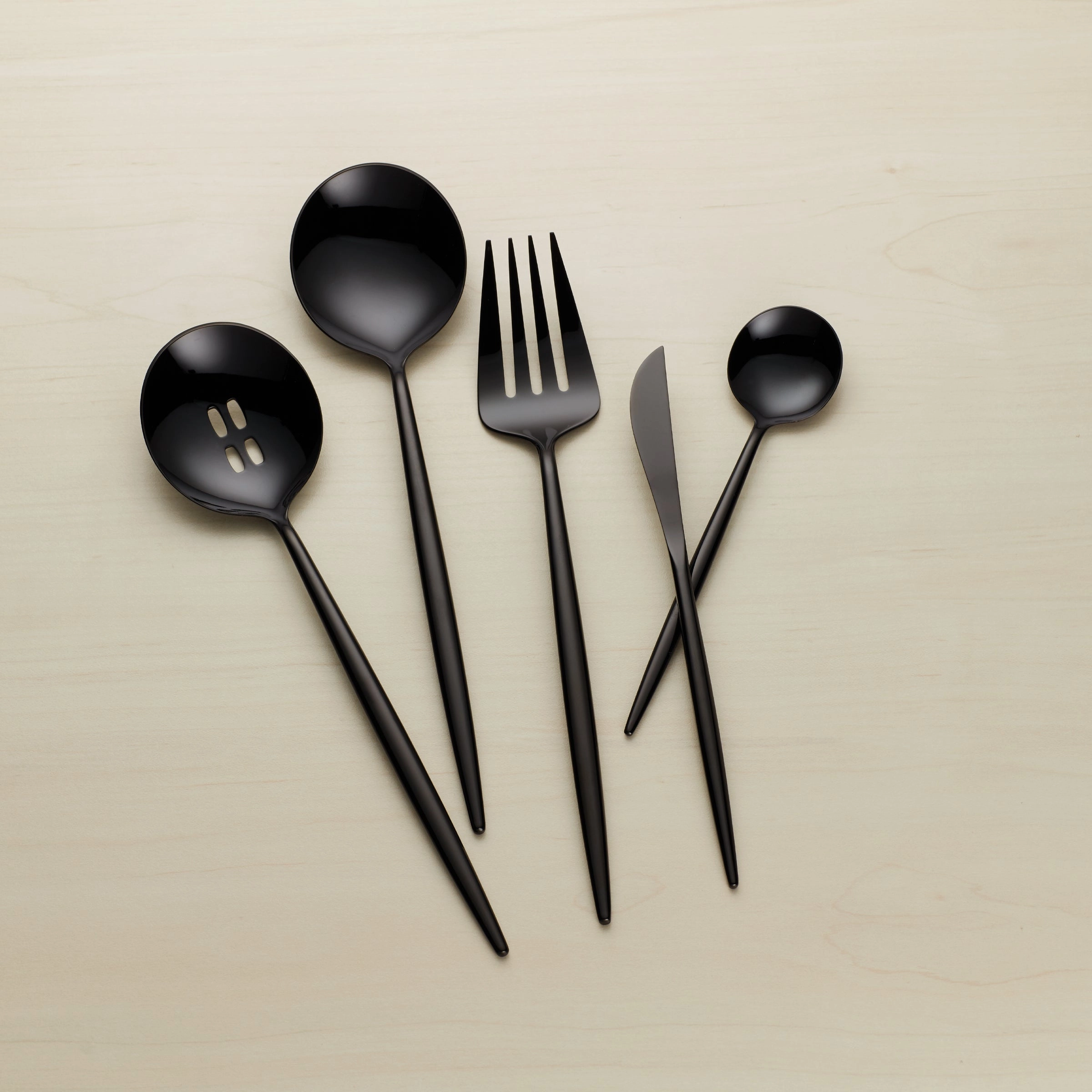 Zephyr Black Mirror 45 Piece Flatware Set