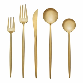 Zephyr Gold Satin 20 Piece Flatware Seteco-friendly bamboo fiber tableware set 