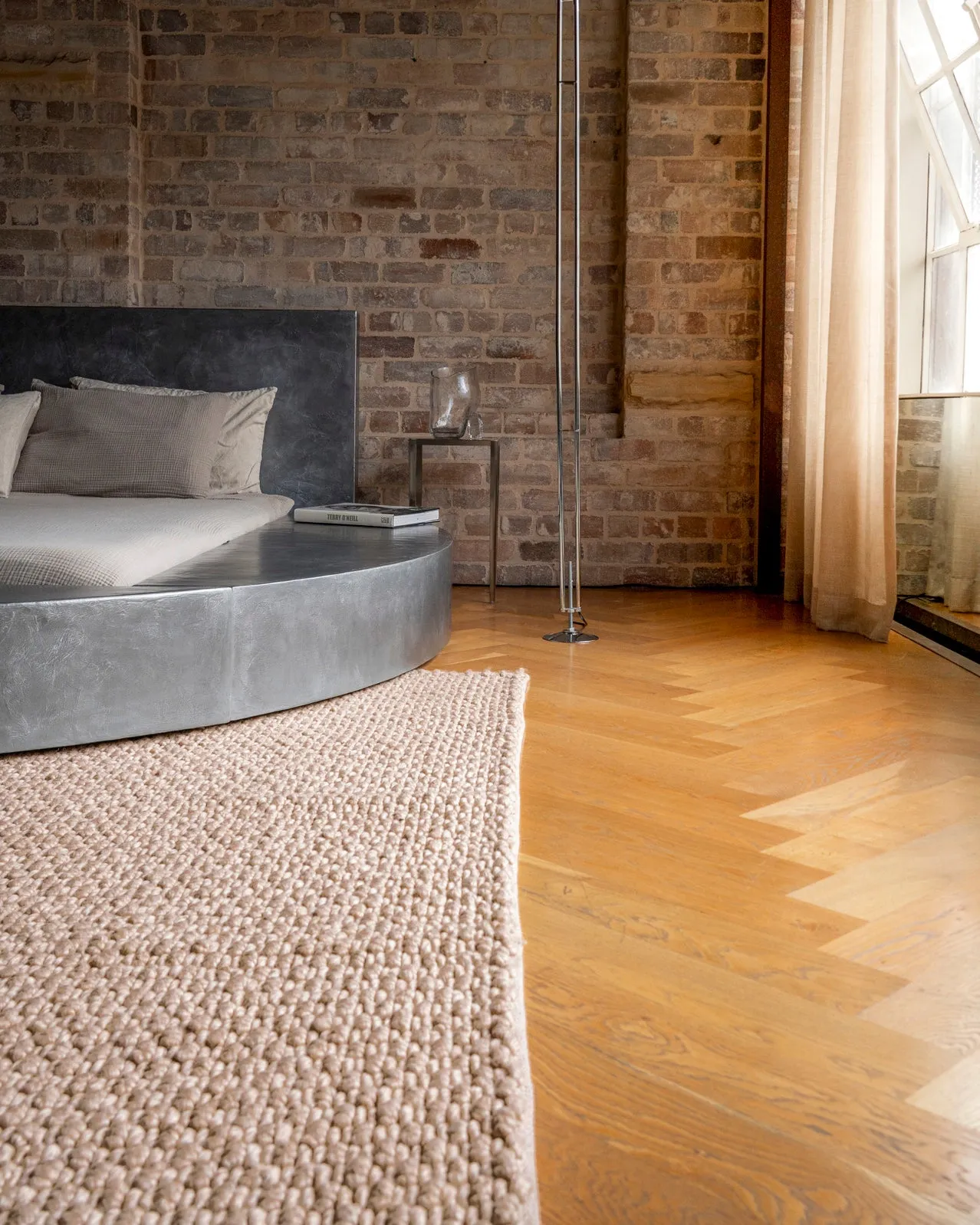 Zilya Beige Chunky Wool Rug