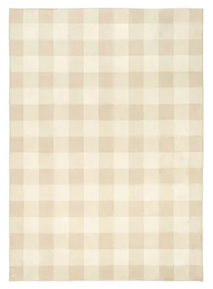 Zira Neutral Beige Gingham Washable Rugmodern color block patchwork rug