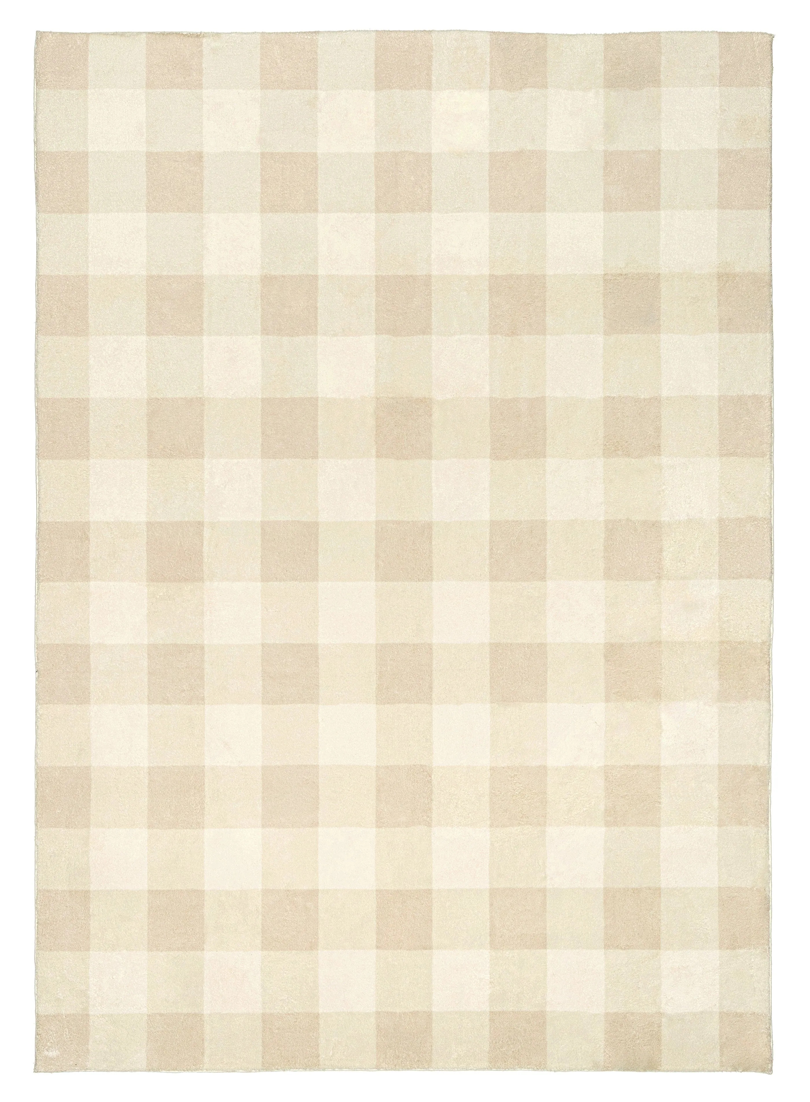 Zira Neutral Beige Gingham Washable Rugmodern color block patchwork rug